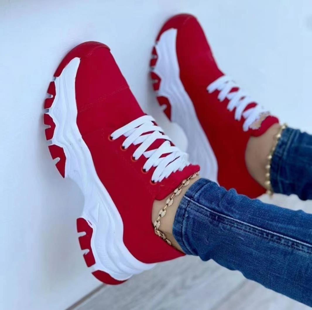 Platform Sport Flats Shoes Lace-up Sneaker Outdoor Walking Casual Shoes Women Platform Sport Flats Shoes Lace-up Sneaker Outdoor Walking Casual Shoes Women